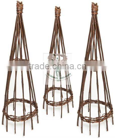 willow obelisk for garden flower