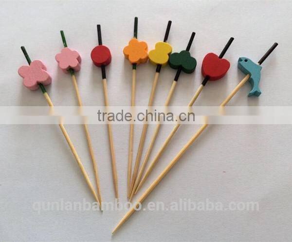 Eco friendly many types fruit bamboo cocktail sticks