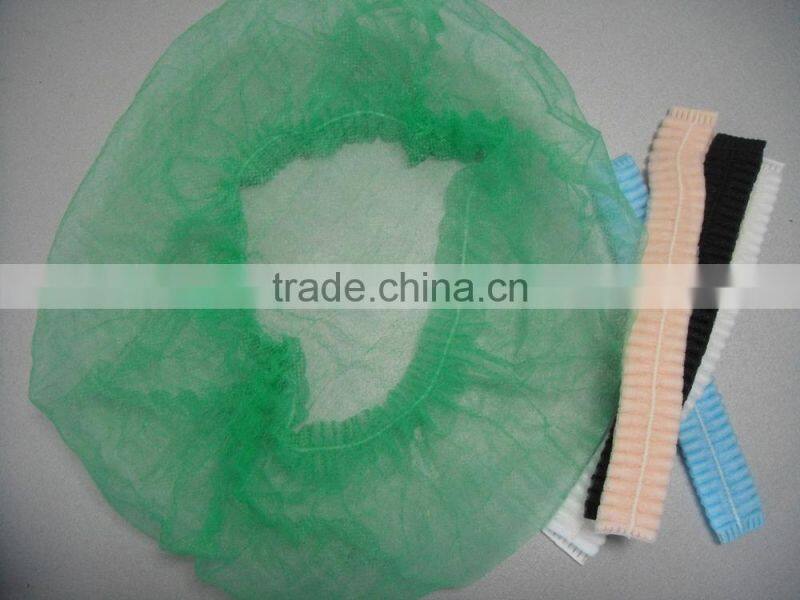 disposable double elastic non-woven bouffant caps