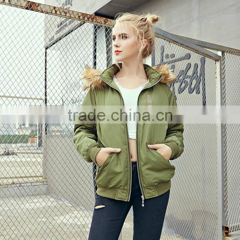 Women's High Quality Winter Coat Padded Bomber Jacket Wholesale