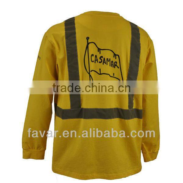 non-iron reflective safety yellow shirt