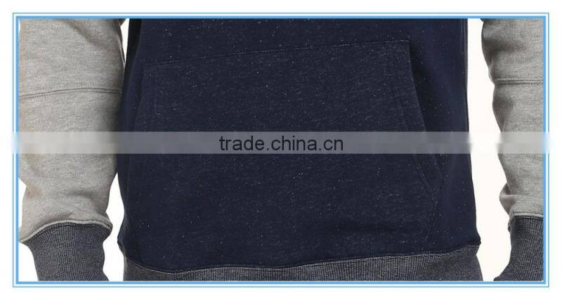 Men's Long raglan sleeves two colors contrast colors french terry crew hoodie