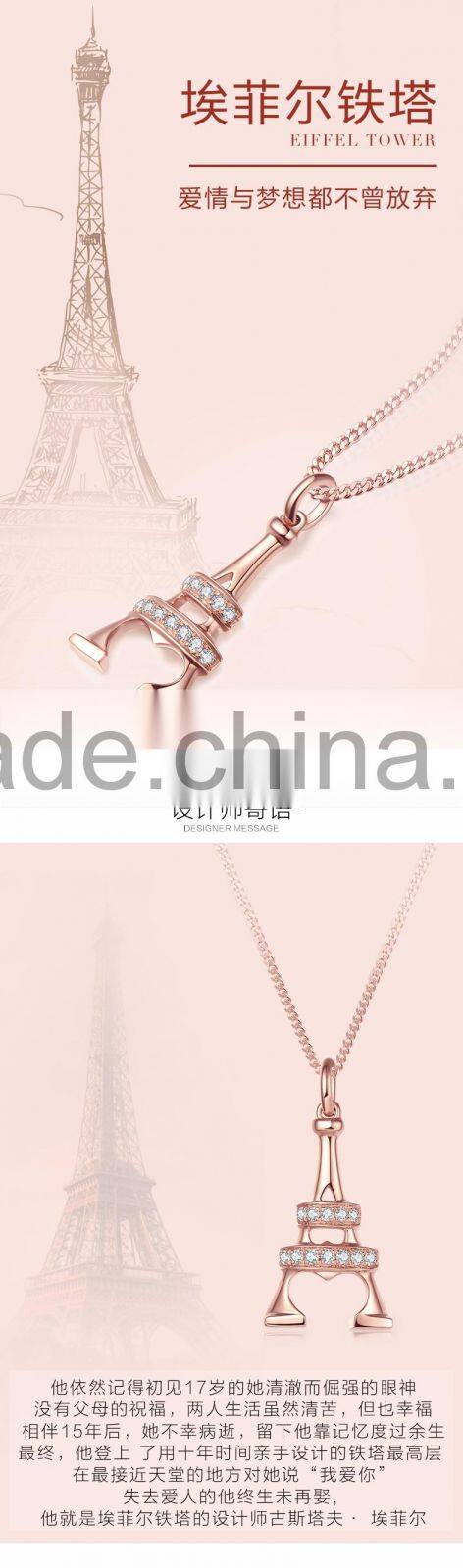 Big Necklace Pendant Rose Gold Necklace