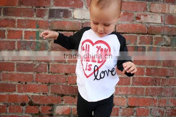 2017 latest design cotton baby clothes ptinted long sleeve kid custom wholesale china t shirt