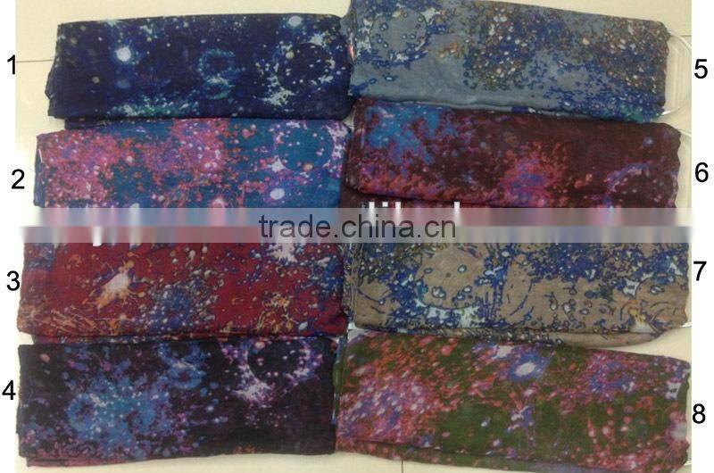 Fashion high quality 100%polyester printing flash new scarf STOCK!