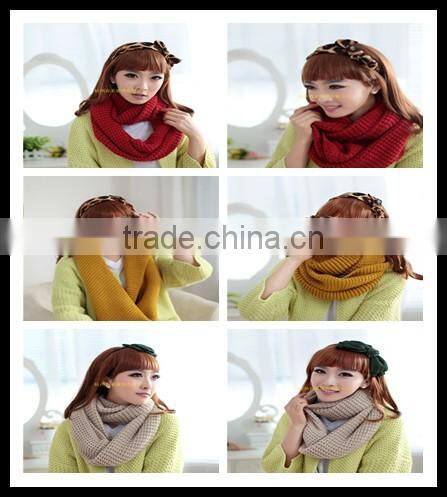 winter lady and women or men fashion pure color new warp neck knitting scarf factory