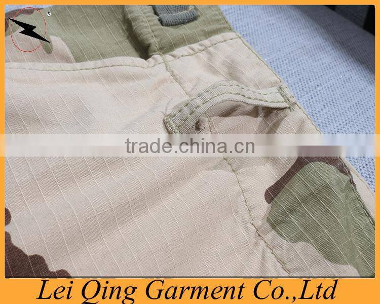 Mens top quality pockets camouflage knee zipper pants