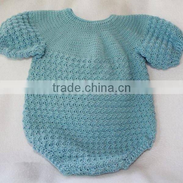 Blue Baby Romper Hand Crochet Knitwear