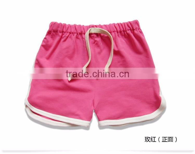 Top quality custom apparel cheap quick dry 100 cotton plain children sports shorts
