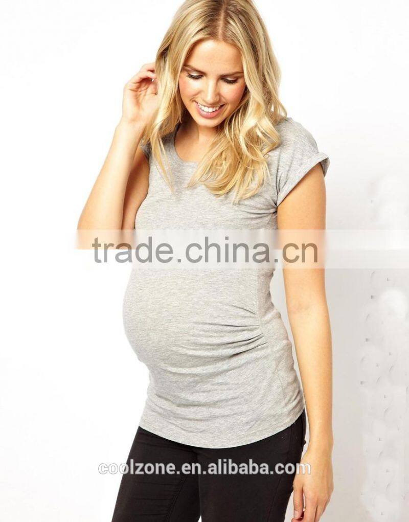 Rolled sleeves new look maternity tee for all stages of pregnancy