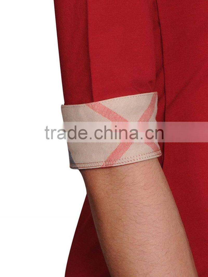 Women's fashion 100% cotton half sleeve red tee