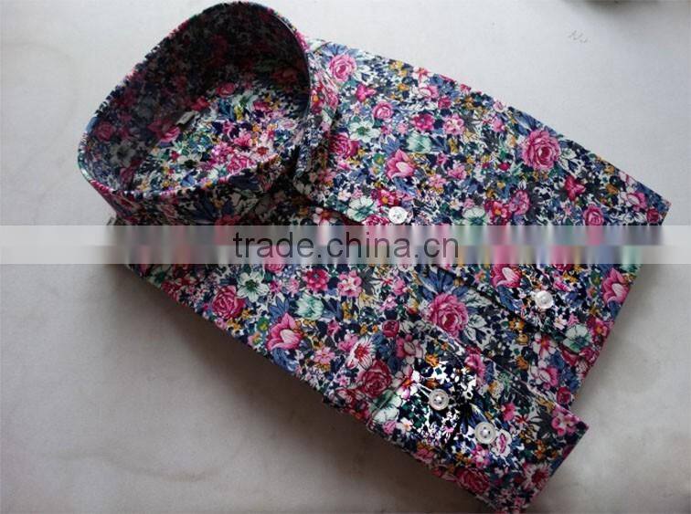 Latest red florals mens dress shirt design