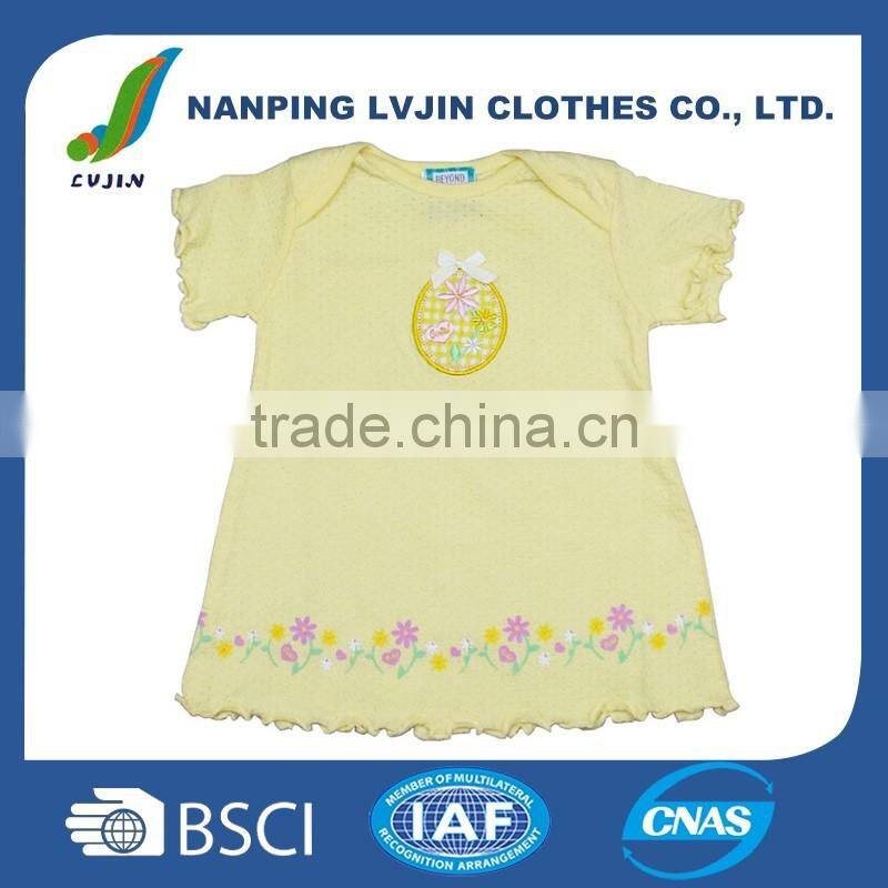 OEM embroidery100% cotton t-shirt for baby girl fashional style in 2016 baby clothes