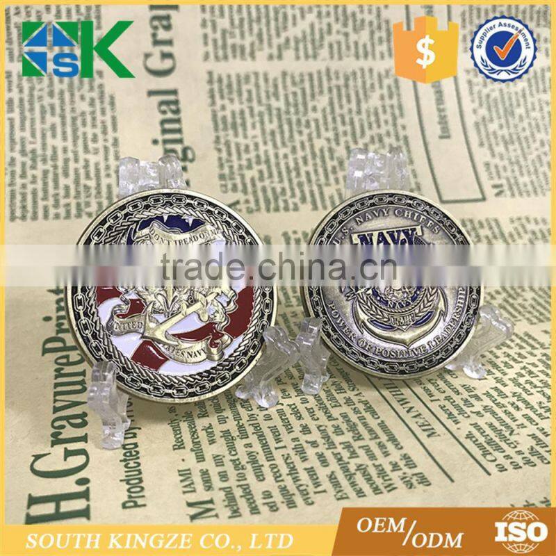 Cheap Price Power of positive leadrship Navy Collectible USN Chief Challenge Coin for Sale