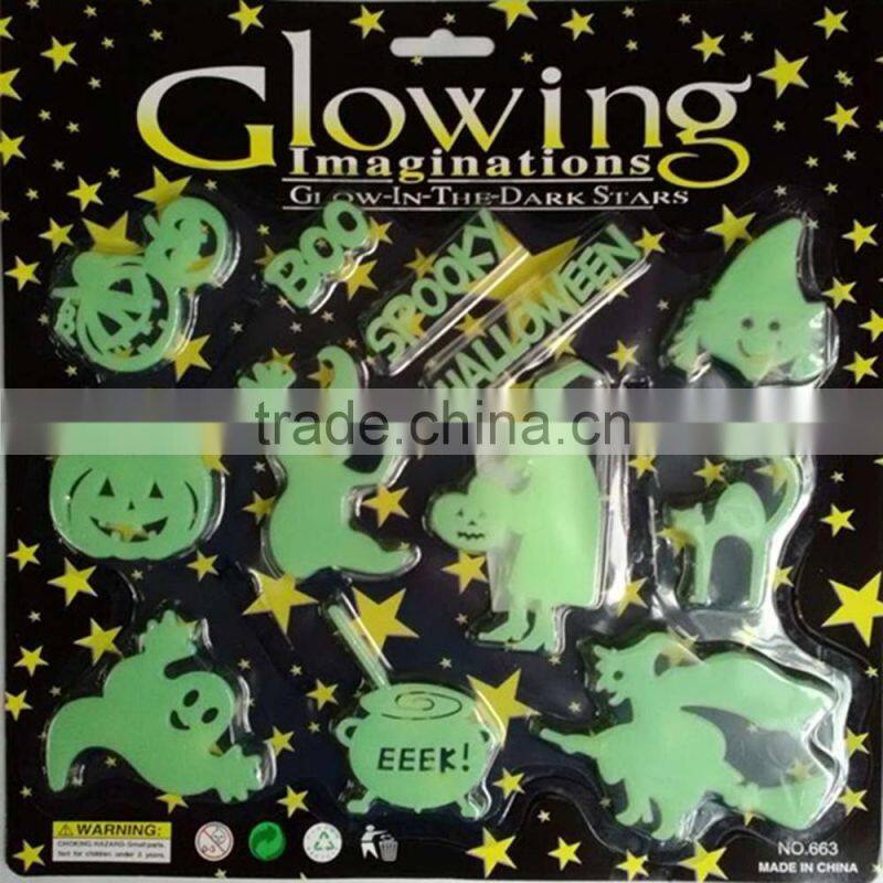 Halloween wall sticker glow in dark window sticker fluorescent luminous decorations