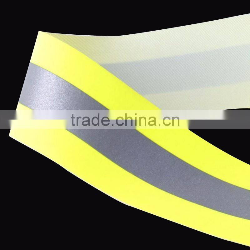 China supplier fluorescent yellow fire retardant reflective tape for firefighter uniform