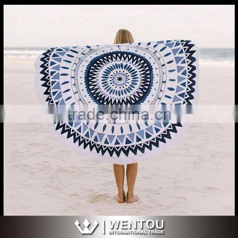 Personized Printed Round Beach Towel with Tassels