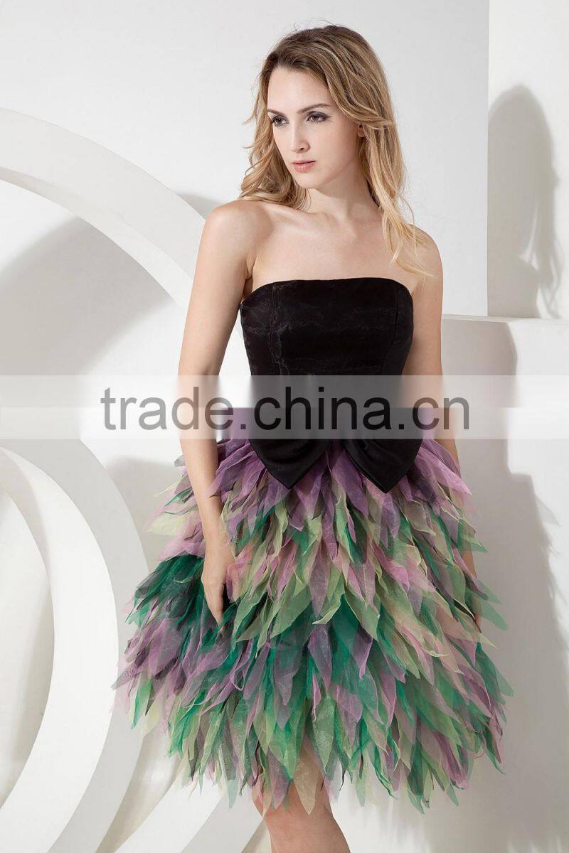 2017 wholesale simple style imitation silk mini-length prom dressesED137