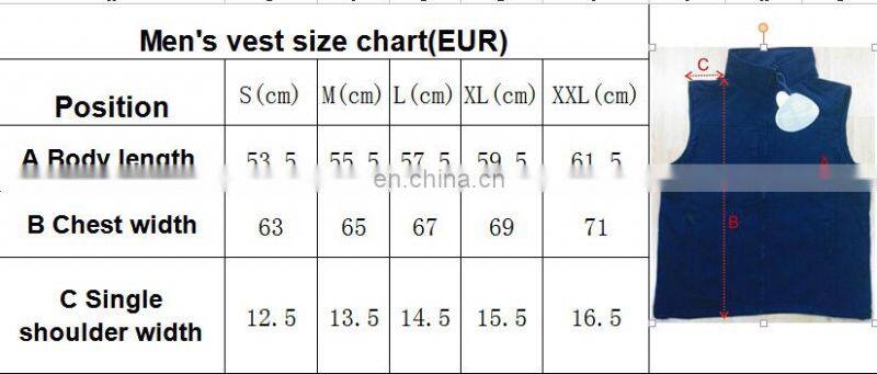 custom high quality man plus size down vest