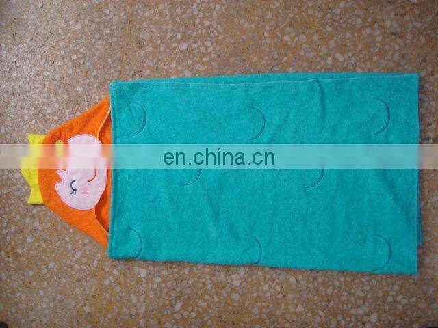 100% cotton velour children hooded/kids poncho/design kids beach towel with beach towel with hood