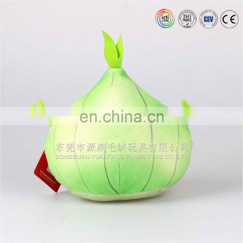 ICTI audited factory lovely green onion plush pillow factory in china