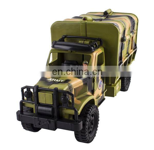 Military Fighter Truck Toy with Various Shooting Sounds and Light, Mini Army Soldier Included