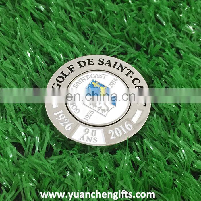 Popular design customized golf ball marker coin magnetic golf poker chip