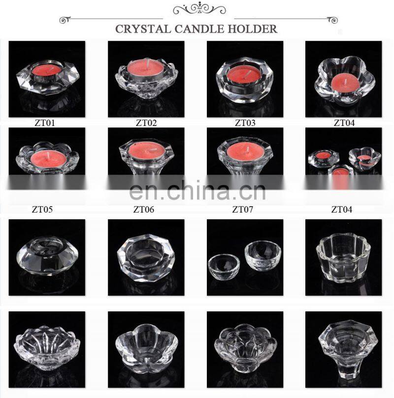 Set of crystal candle holders 5 arms glass candle flame protectors candlestick