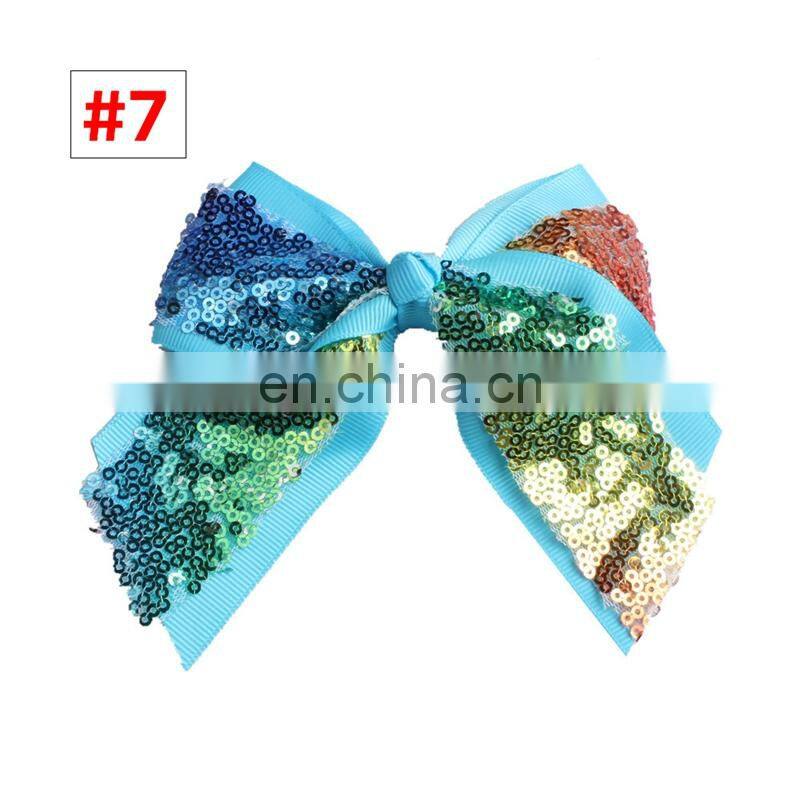 Kids Girls Sequin Hairclips Baby Barrettes Bowknot Hair Ornaments 9colors