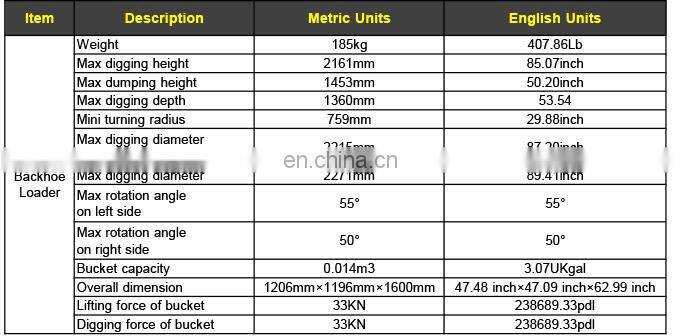 HYSOON small compact backhoe loader for sale