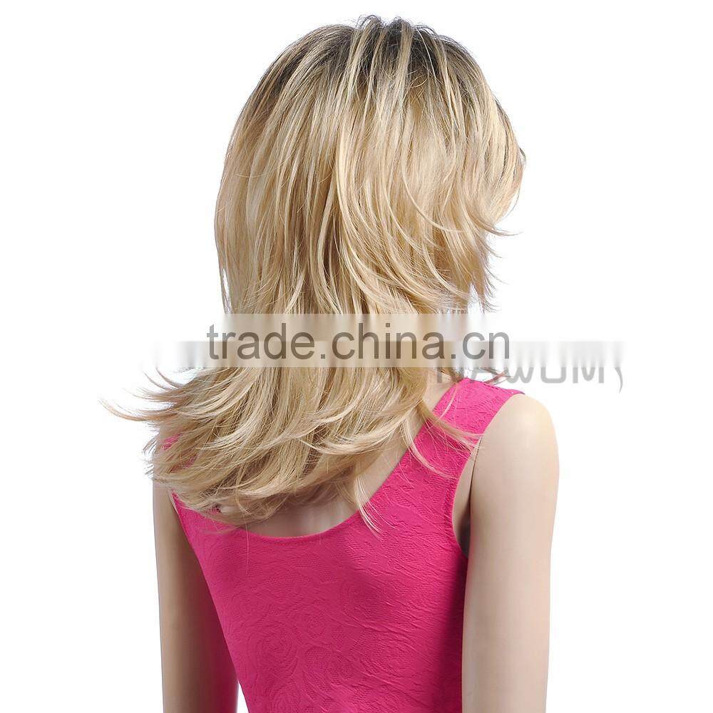 female straight inclined bang blending wig hair