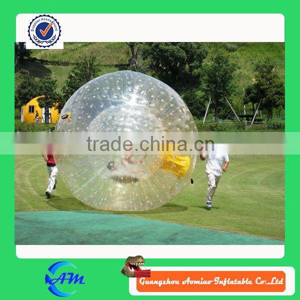 Red color and green color grass zorb ball for sale
