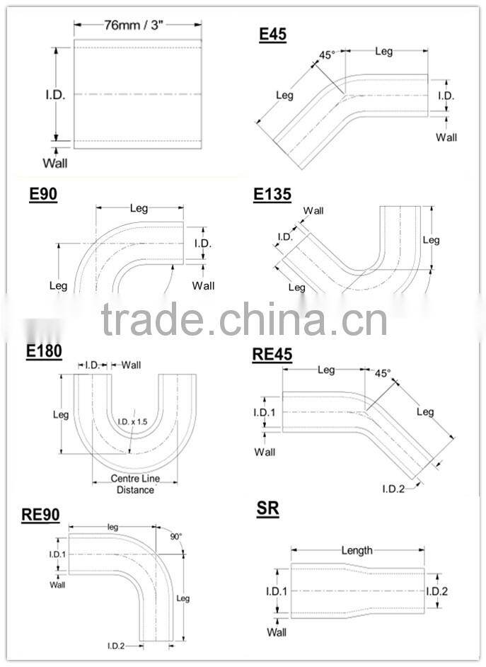 high quality silicone hose kits radiator for auto parts pipe