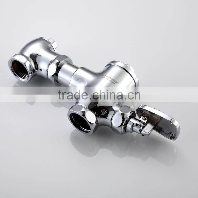 new design Chrome plated solid brass foot control toilet flush valve