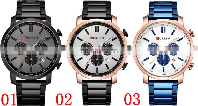 CURREN 8315 Men's Fashion&Casual Watch Japan Quartz Movement Stainless Steel Band Business Watch
