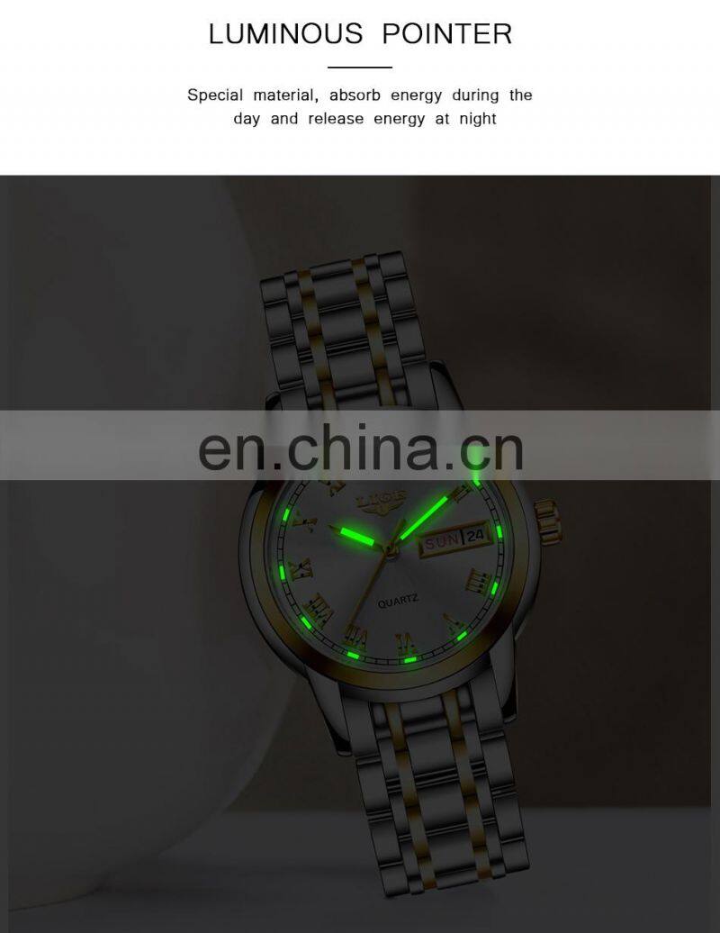 Lige 10007 New Stainless Steel Women Quartz Watch Waterproof Calendar Luxury Watches ladies Relogio Feminino