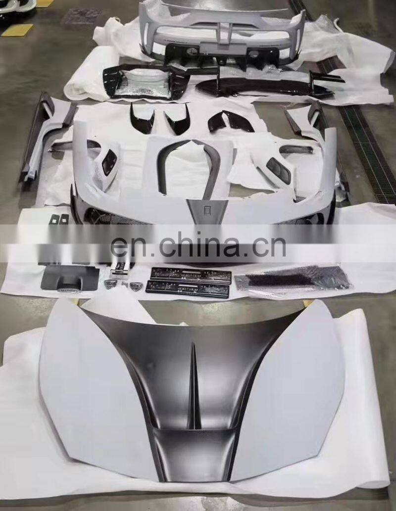 Runde Top Quality For Ferrari 488GTB Upgrade Mansory Half Carbon Fiber Body Kit Front Rear Bumper Rear Diffuse Hood Fender Side