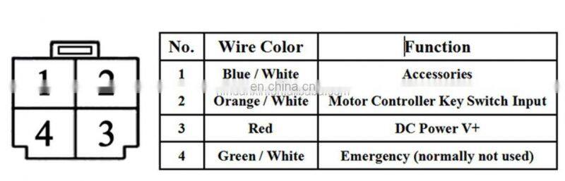 Electric Golf Cart Key Switch with 3 Wirings