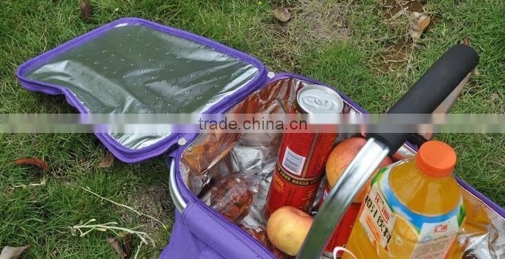 collapsible picnic basket folding picnic basket with aluminium frame