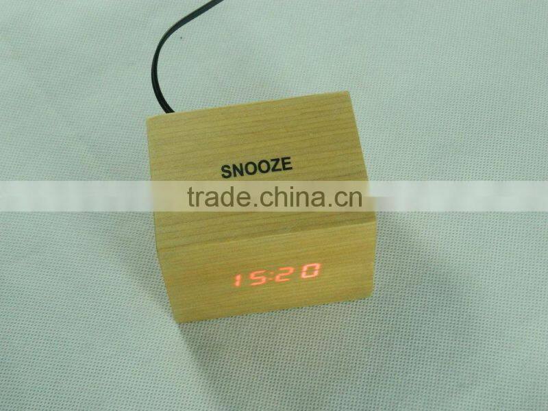 WL0421T Nature Material LED Digital Snooze Indoor Resin Clock