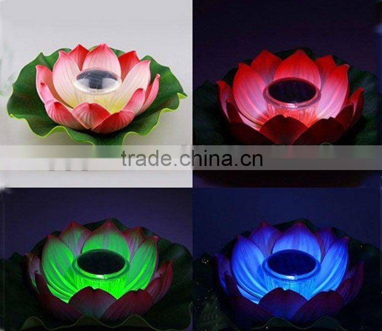 hot sell china style flower floating led solar lamp outdoor