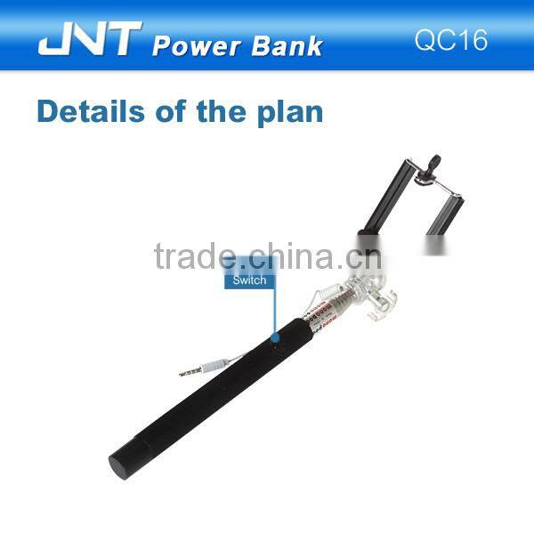 New Crystal head wired slefie stcik holder for mobile phones QC16