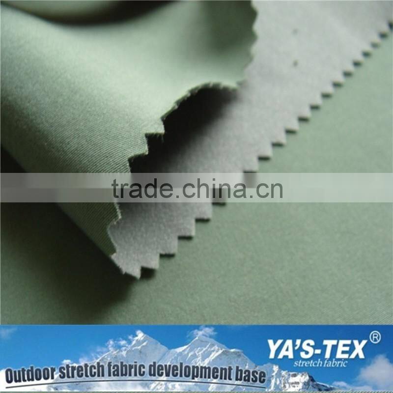 Green Dyed Stretch Woven PU Coated Polyester Bamboo Spandex Fabric