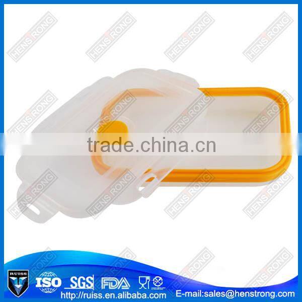 Popular and good tightness transparent silicone picnic lunch box storage box