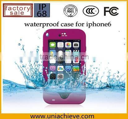 Case for iPhone 6/6 plus Waterproof mobile phone case with adjustable phone holder purple