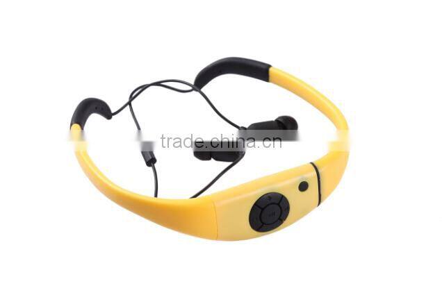Portable stereo bluetooth waterproof headphones swim