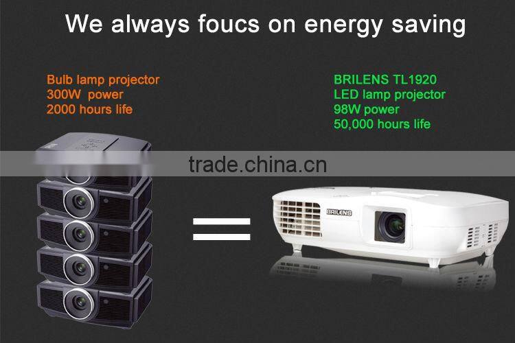 RGB 3 LED 3 LCD 1920 X 1080 WQXGA 3000 Lumens video projector screen for led projector