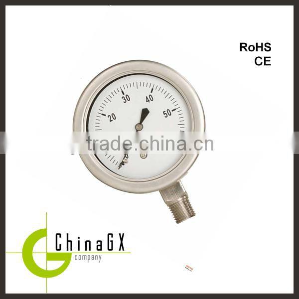 All stainless Oil filled pressure gauge