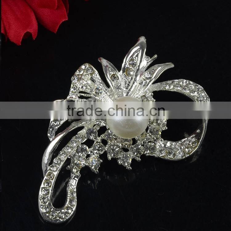 2016 New Fashion Strass Brooch Pins with Zinc Alloy , Flower Pin Brooch with Crystal, Factory wholesale for wedding invitation