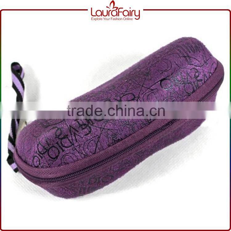 Laura Fairy Cheap Price Fashion Custom Purple Alphabet Print Sunglasses Case With Zipper